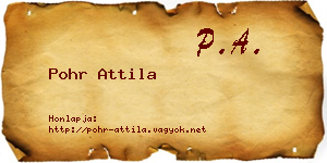 Pohr Attila névjegykártya
